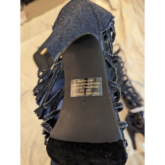 Ashley Stewart sz 11w cooks den stilleto  sandal knee high boot back zip nwob - Picture 7 of 7